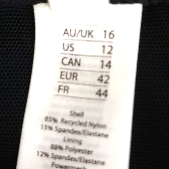 Sea Level Scallop Square Neck One Piece Swimsuit Black Size 12 Bralette Style - Picture 4 of 8